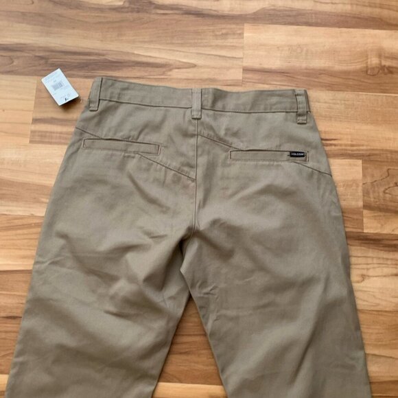 Volcom Men's Tan Khaki Vmonty Chino Pants Size 29 Flat Front NWT - Picture 3 of 11